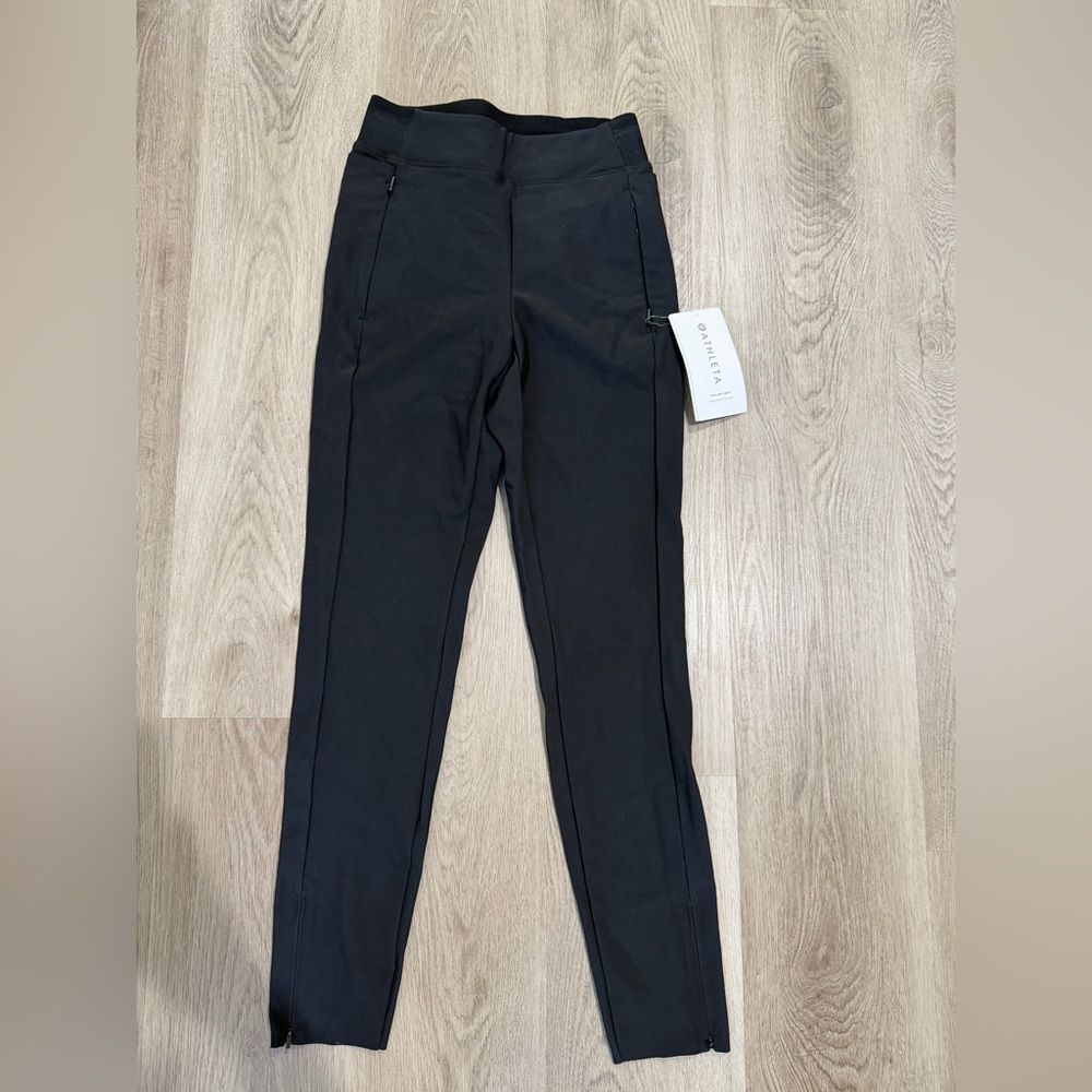 Athleta Black High-Rise Zip Pocket Leggings